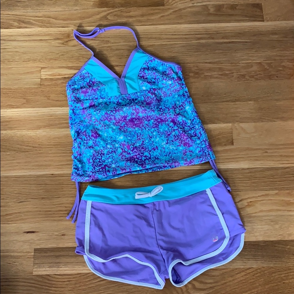 Blue and purple two piece